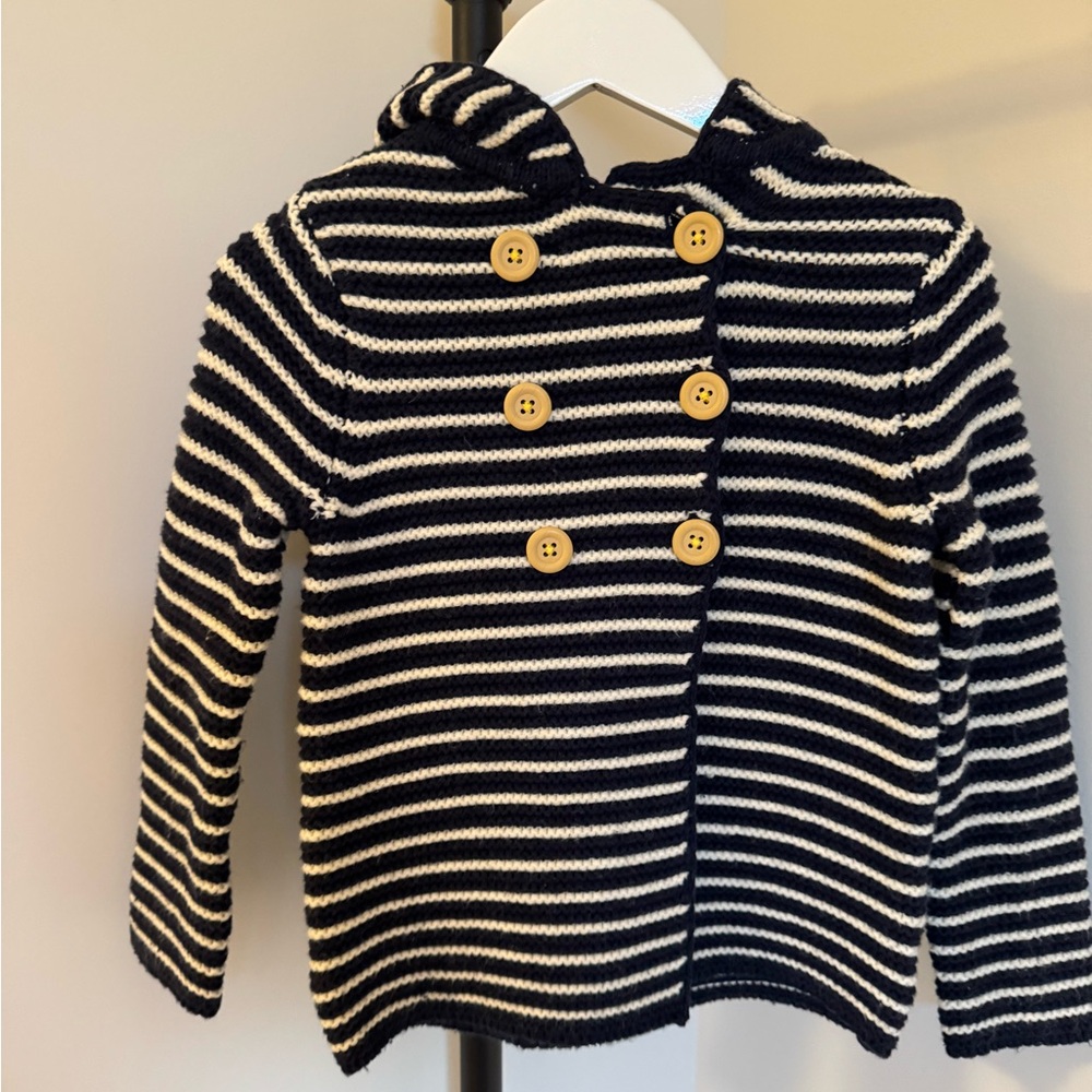 Mini Boden hooded knit jacket (bear)